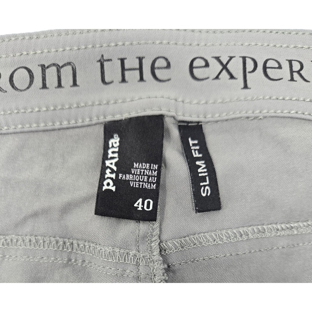 Prana Pants Mens 40x31 Slim Gray Brion Hiking Camping Traveler Gorpcore Outdoors - Picture 4 of 6
